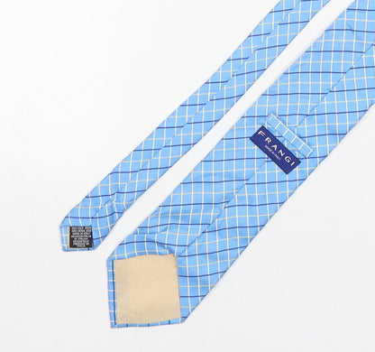 Mens Frangi Blue Plaids & Checks  Pointed Tie