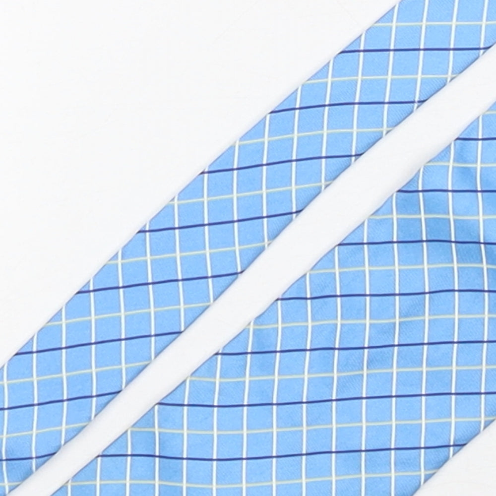 Mens Frangi Blue Plaids & Checks  Pointed Tie