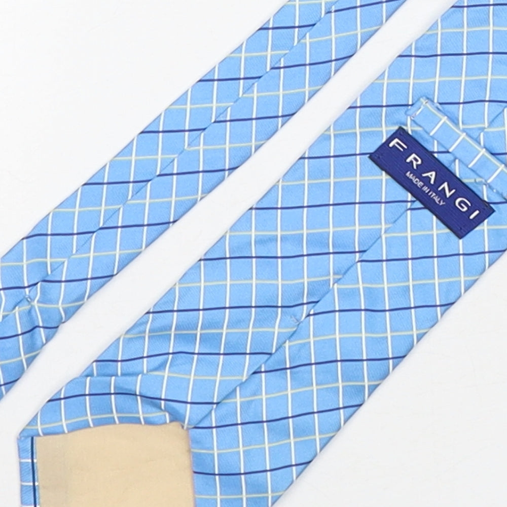 Mens Frangi Blue Plaids & Checks  Pointed Tie