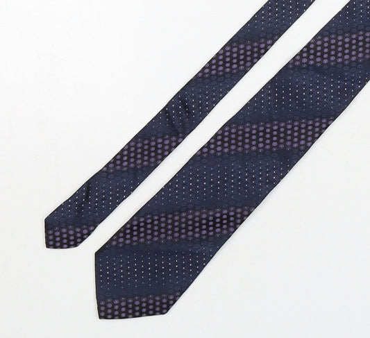 Autograph Mens Multicoloured Geometric Silk Pointed Tie One Size