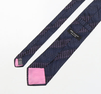 Autograph Mens Multicoloured Geometric Silk Pointed Tie One Size