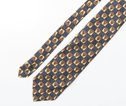 Marks and Spencer Mens Multicoloured Geometric Silk Pointed Tie One Size
