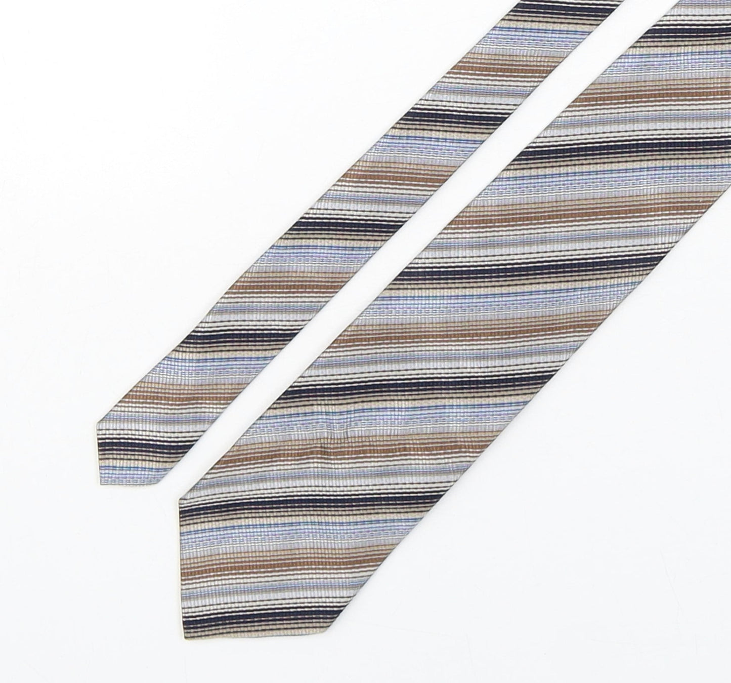 Marks and Spencer Mens Multicoloured Striped Silk Pointed Tie One Size