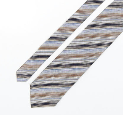 Marks and Spencer Mens Multicoloured Striped Silk Pointed Tie One Size