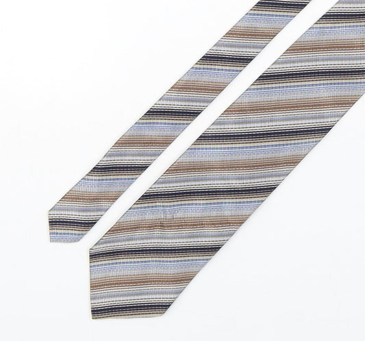 Marks and Spencer Mens Multicoloured Striped Silk Pointed Tie One Size