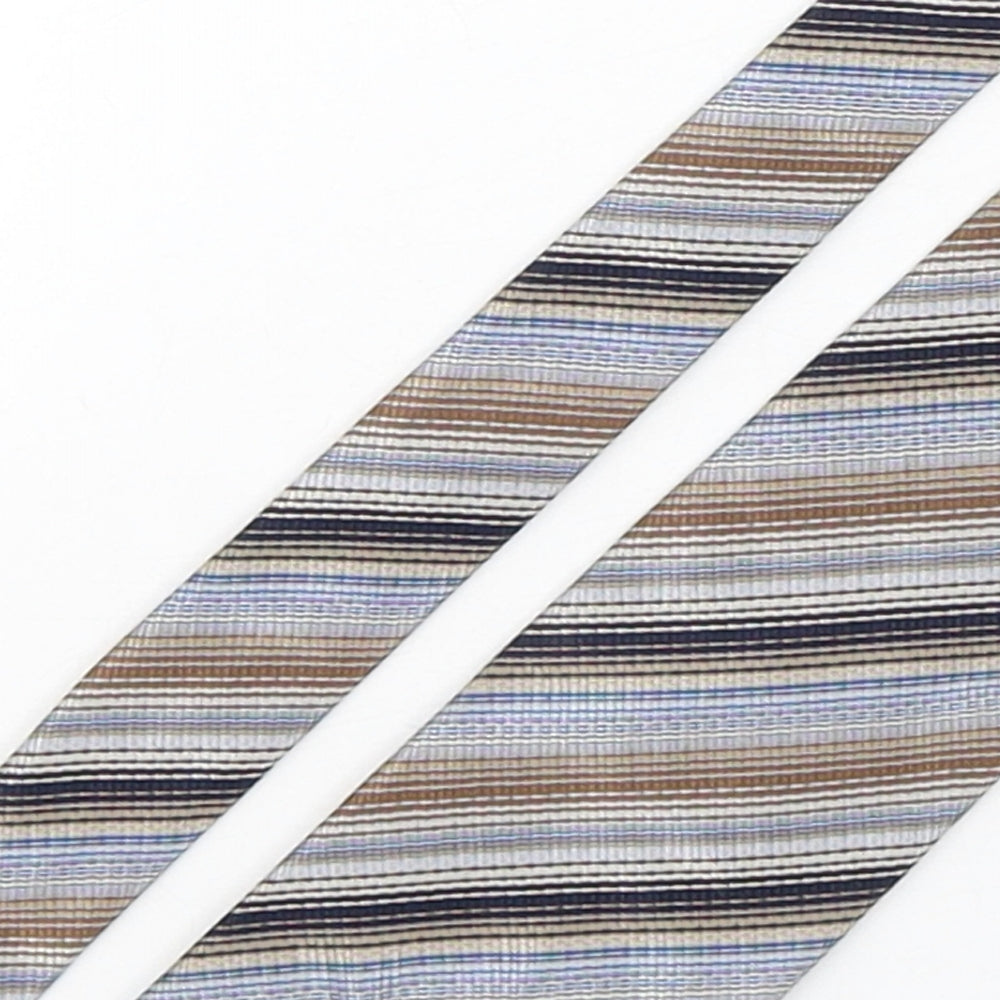 Marks and Spencer Mens Multicoloured Striped Silk Pointed Tie One Size