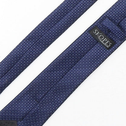 Skopes  Mens Blue Geometric Polyester Pointed Tie One Size