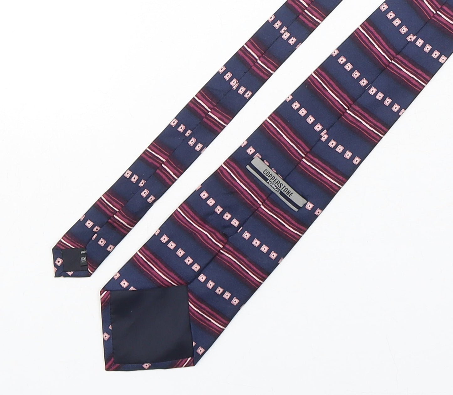 Mens Copperstone Multicoloured Geometric  Pointed Tie