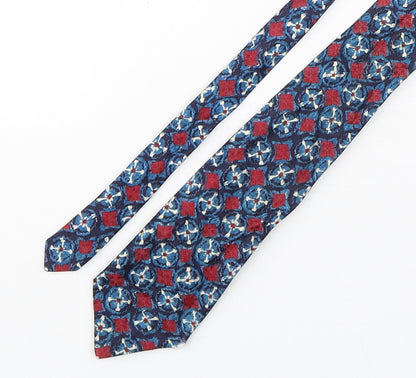Marks and Spencer Mens Multicoloured Geometric Silk Pointed Tie One Size