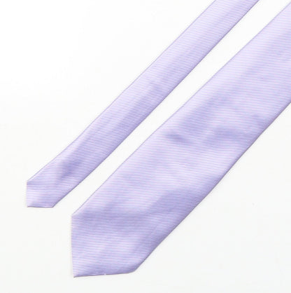 Marks and Spencer Mens Purple Striped Silk Pointed Tie One Size