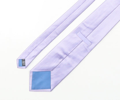 Marks and Spencer Mens Purple Striped Silk Pointed Tie One Size
