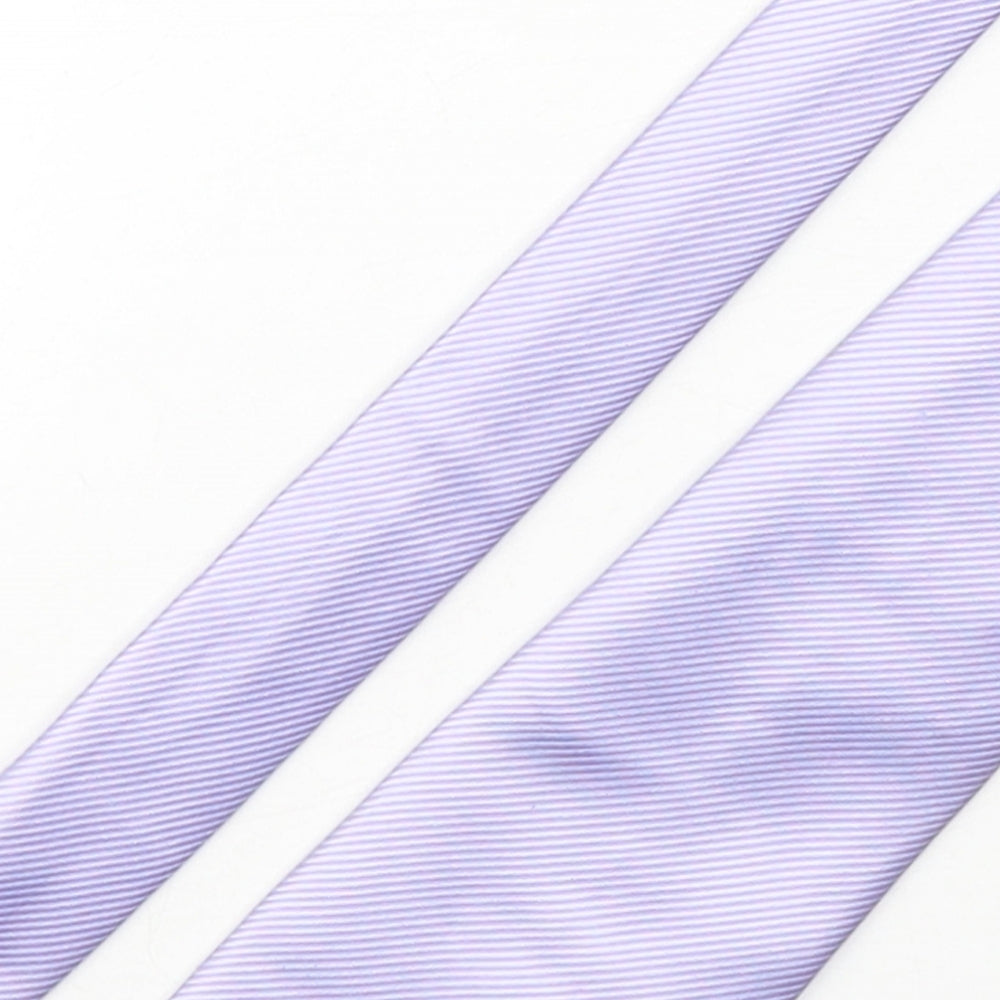 Marks and Spencer Mens Purple Striped Silk Pointed Tie One Size