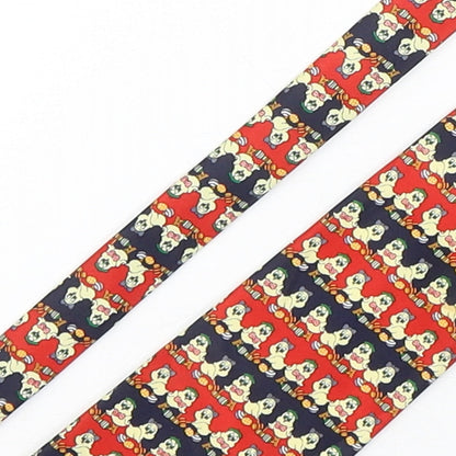 Rene Chagal Mens Multicoloured Geometric Silk Pointed Tie One Size - Bird Print