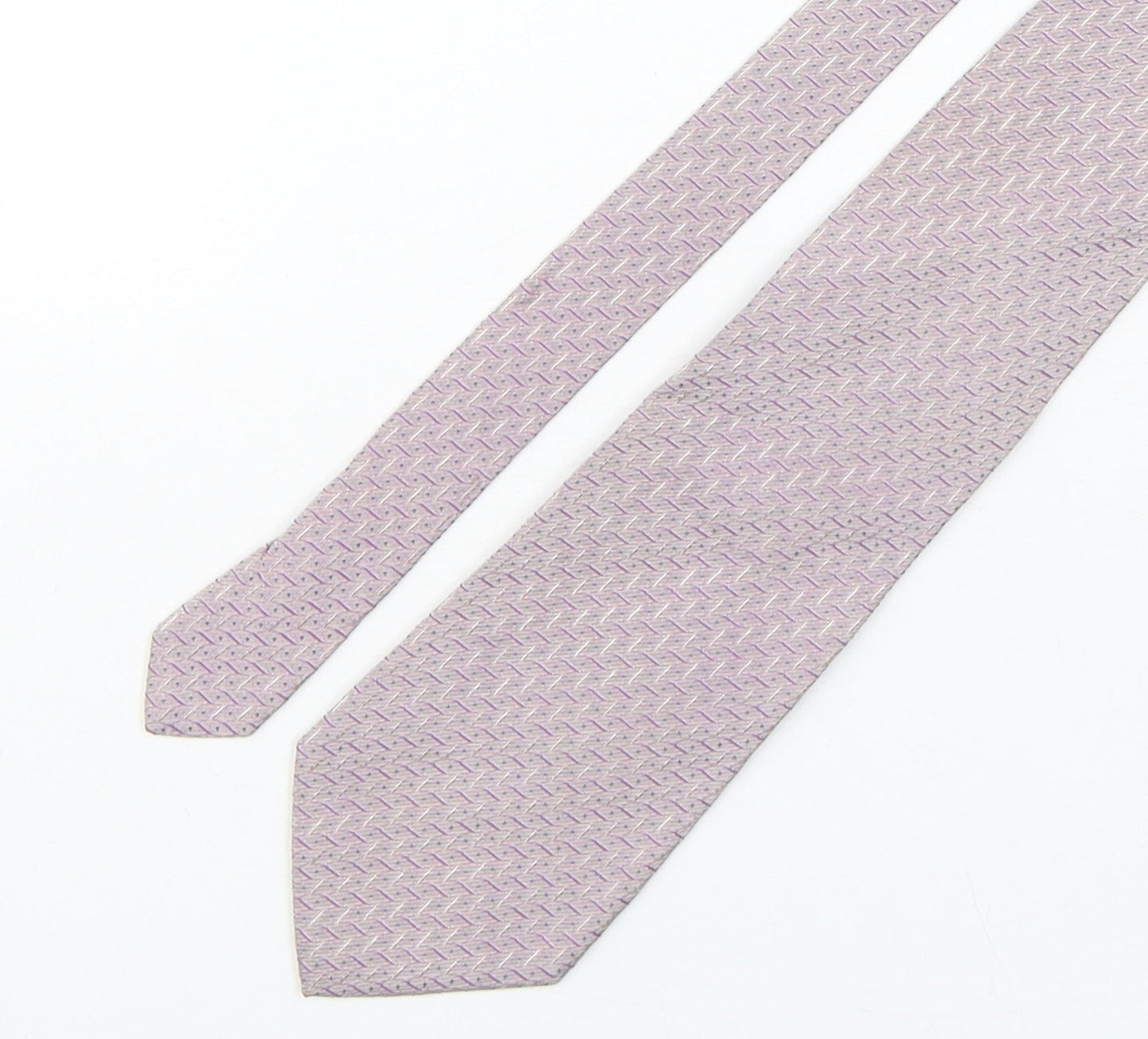 Profuomo  Mens Purple Geometric Silk Pointed Tie One Size