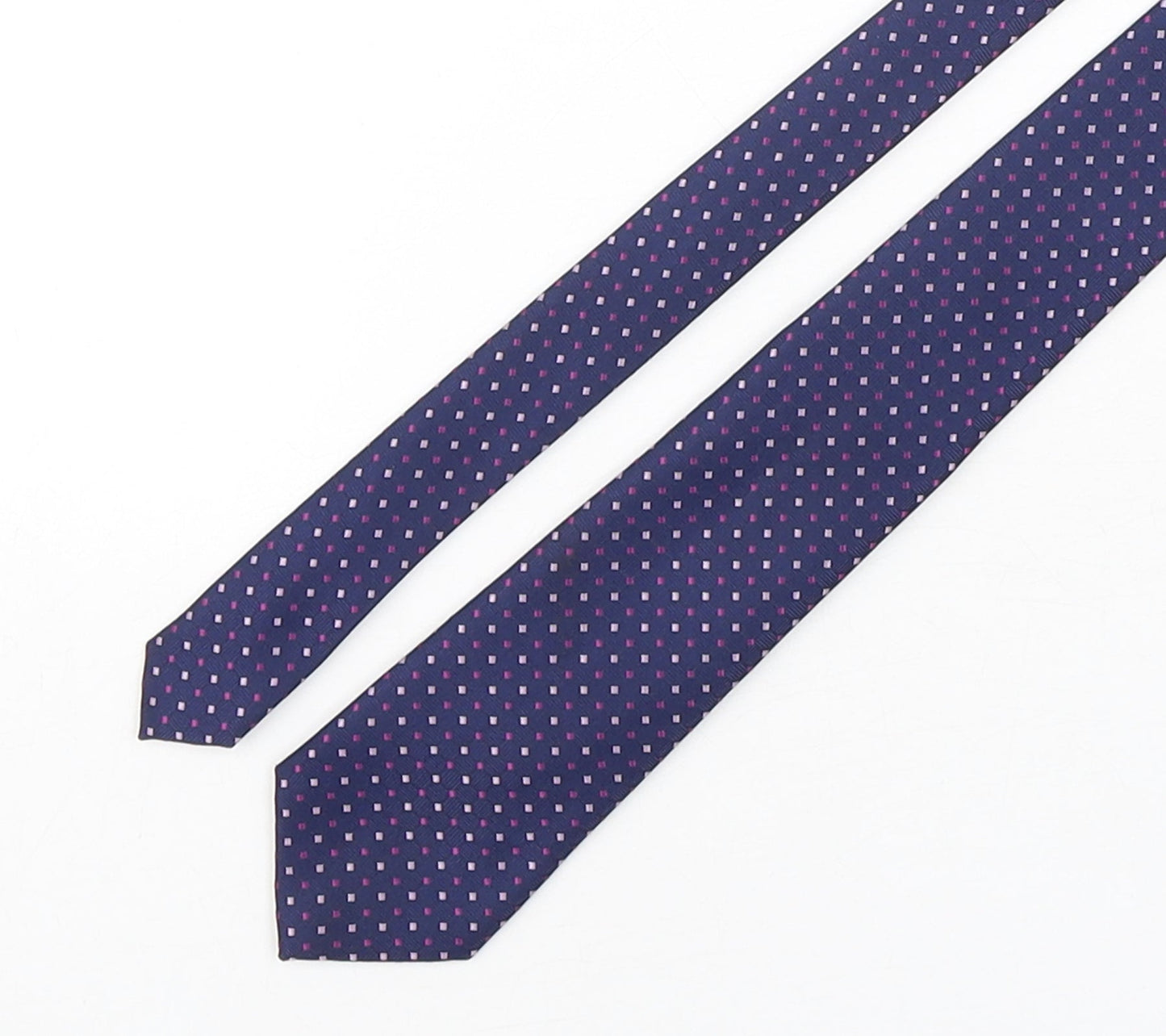 Marks and Spencer Mens Purple Geometric Polyester Pointed Tie One Size