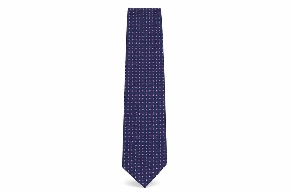 Front view of Marks & Spencer men’s purple geometric polyester pointed tie one size