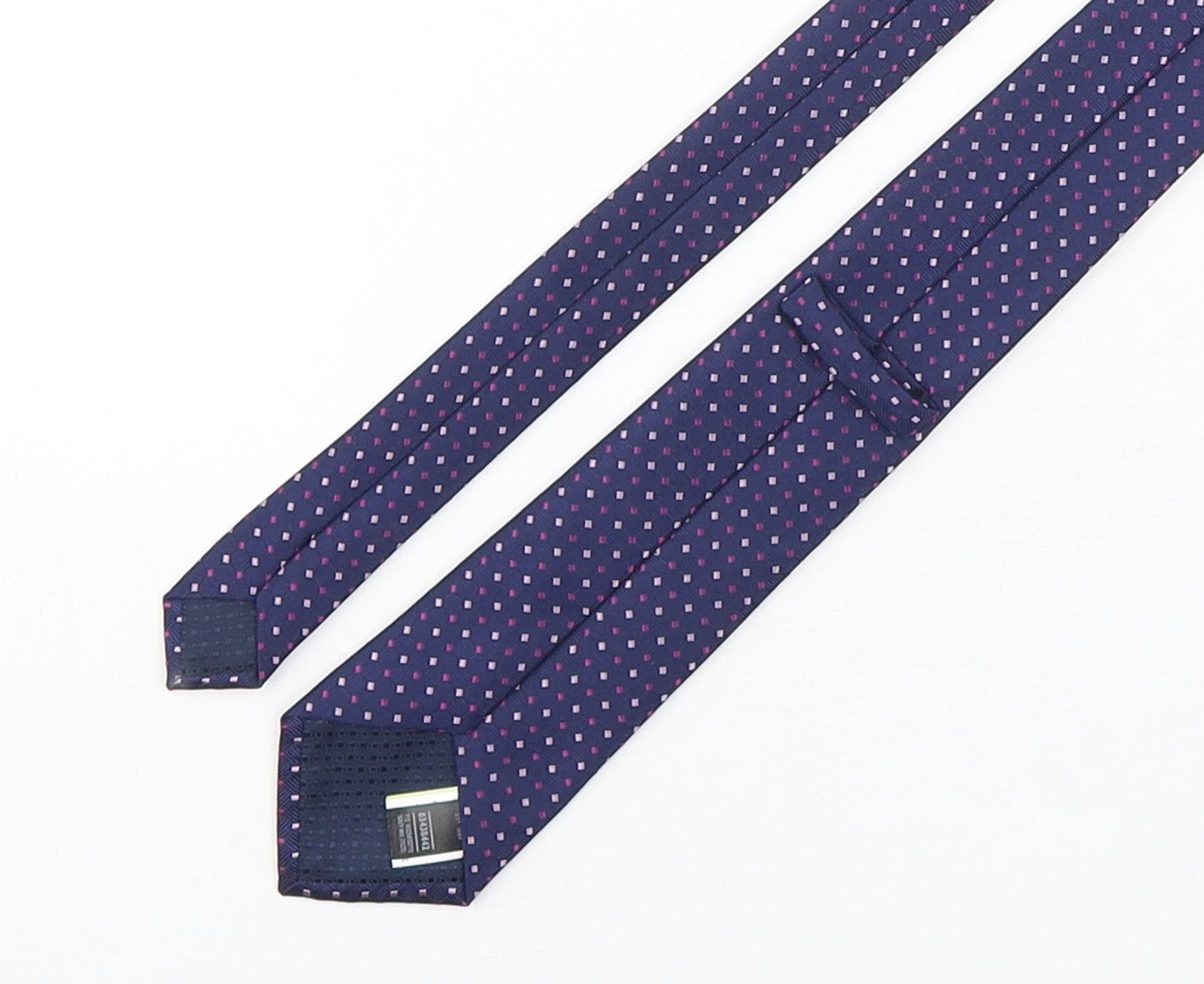 Marks and Spencer Mens Purple Geometric Polyester Pointed Tie One Size