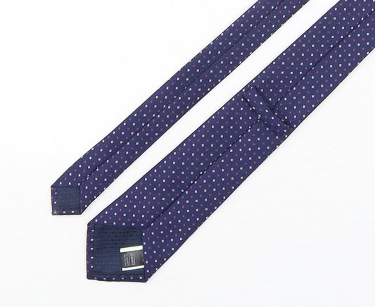 Marks and Spencer Mens Purple Geometric Polyester Pointed Tie One Size