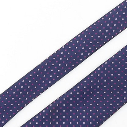 Marks and Spencer Mens Purple Geometric Polyester Pointed Tie One Size