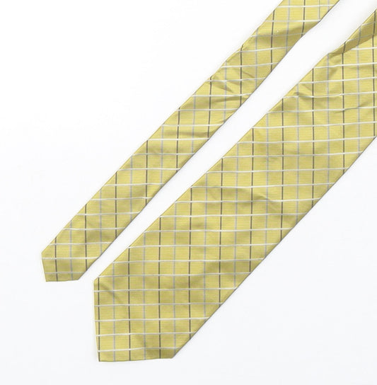 Marks and Spencer Mens Multicoloured Plaids & Checks Silk Pointed Tie One Size