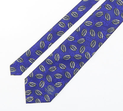 Corporate Couture Mens Blue Geometric Polyester Pointed Tie One Size - Halifax R.L.F.C