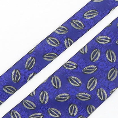 Corporate Couture Mens Blue Geometric Polyester Pointed Tie One Size - Halifax R.L.F.C