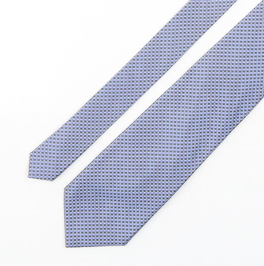 NEXT Mens Blue Geometric Polyester Pointed Tie One Size