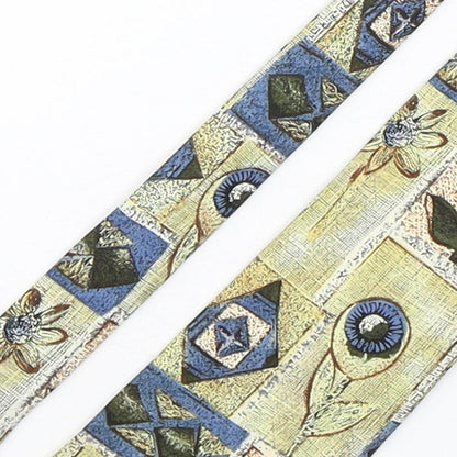 Close-up detail of Marco Morelli men’s multicoloured floral polyester pointed tie one size