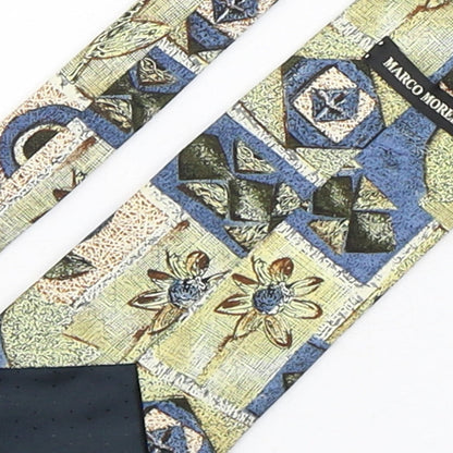 Brand and care label for Marco Morelli men’s multicoloured floral polyester pointed tie one size