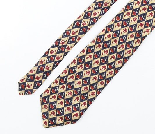 Marks and Spencer Mens Multicoloured Plaids & Checks Silk Pointed Tie One Size