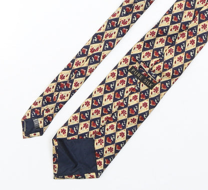 Marks and Spencer Mens Multicoloured Plaids & Checks Silk Pointed Tie One Size