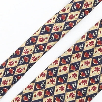 Marks and Spencer Mens Multicoloured Plaids & Checks Silk Pointed Tie One Size