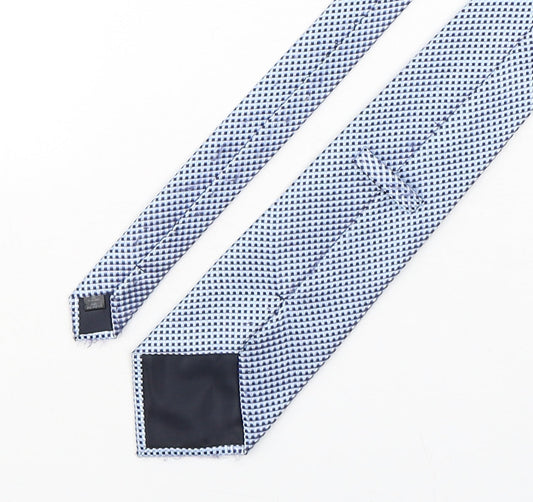 Marks and Spencer Mens Blue Plaids & Checks Polyester Pointed Tie One Size
