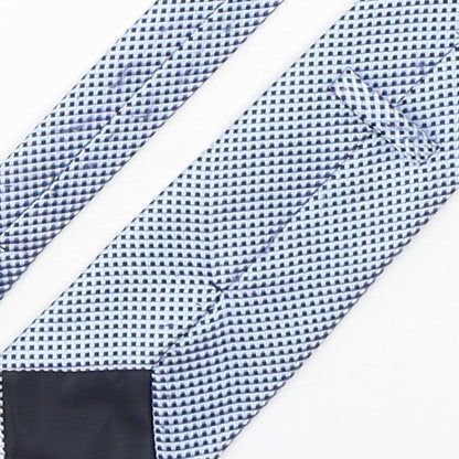 Marks and Spencer Mens Blue Plaids & Checks Polyester Pointed Tie One Size