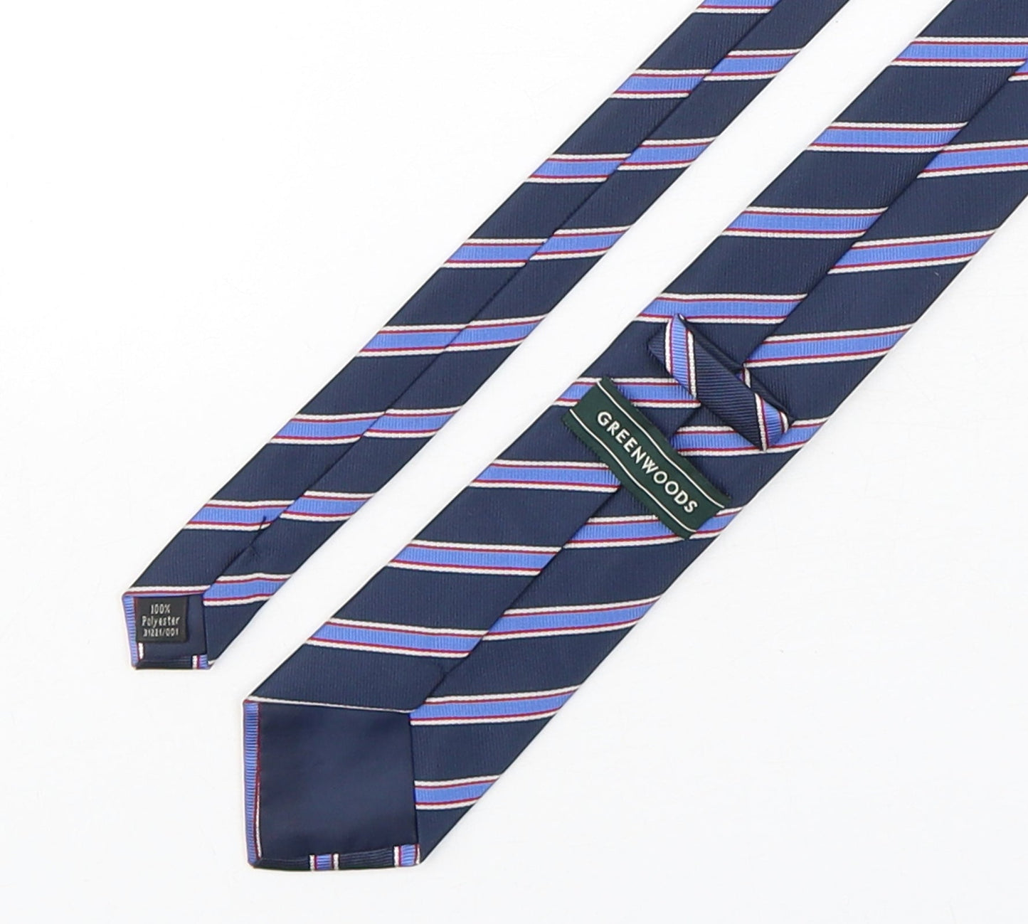 Mens Greenwoods Multicoloured Striped  Pointed Tie