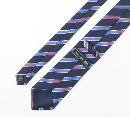 Mens Greenwoods Multicoloured Striped  Pointed Tie