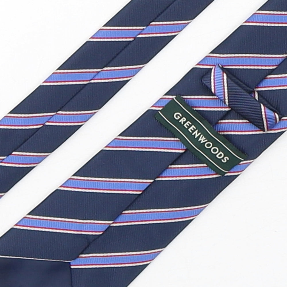 Mens Greenwoods Multicoloured Striped  Pointed Tie