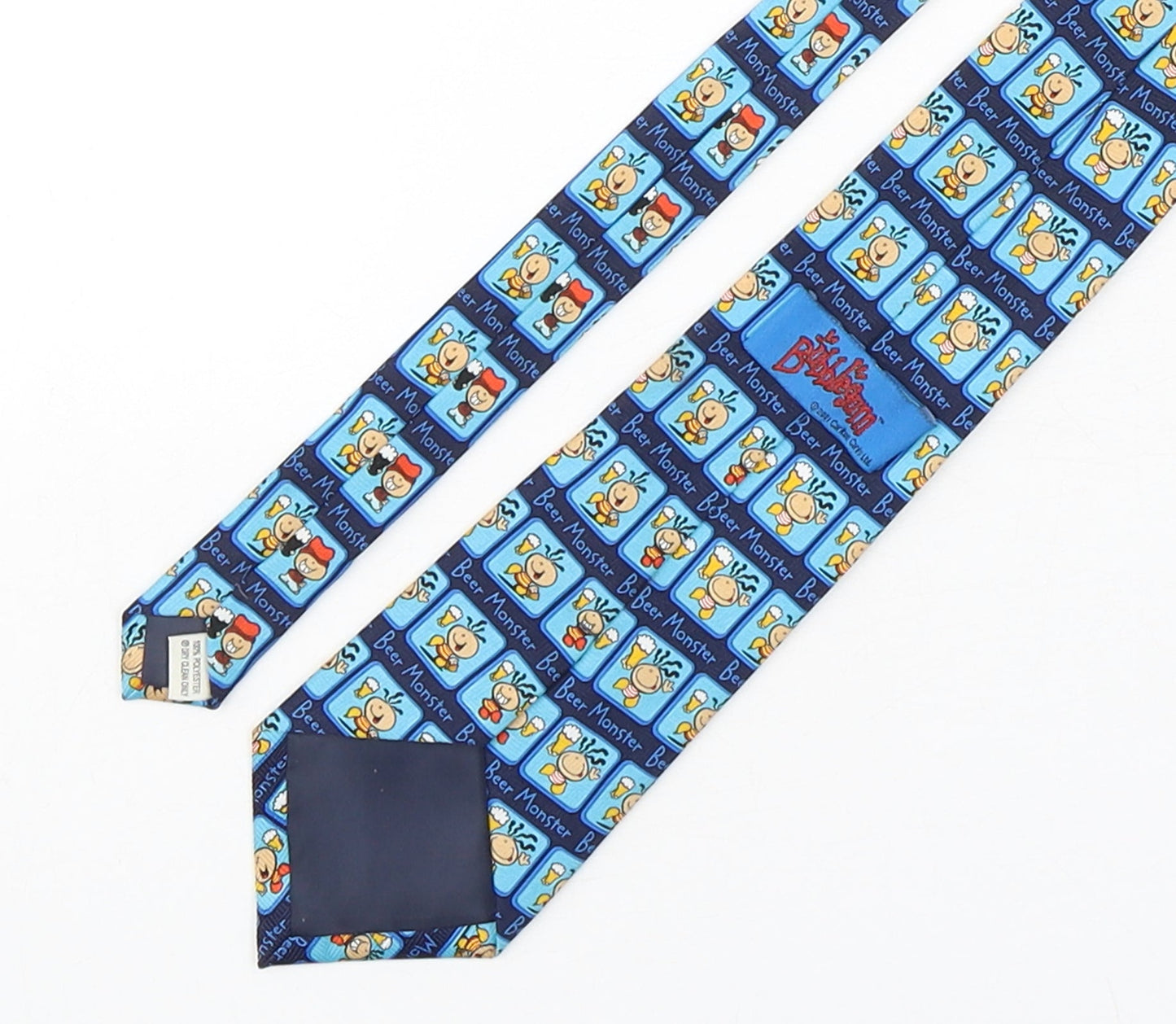 Mens BubbleGum Blue Geometric  Pointed Tie