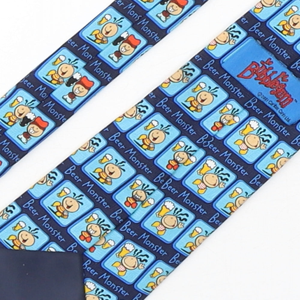 Mens BubbleGum Blue Geometric  Pointed Tie