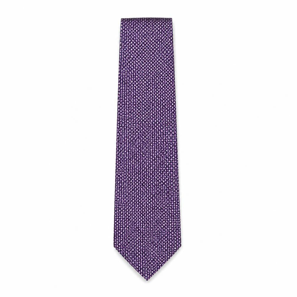 Front view of Marks & Spencer men’s purple geometric silk pointed tie one size