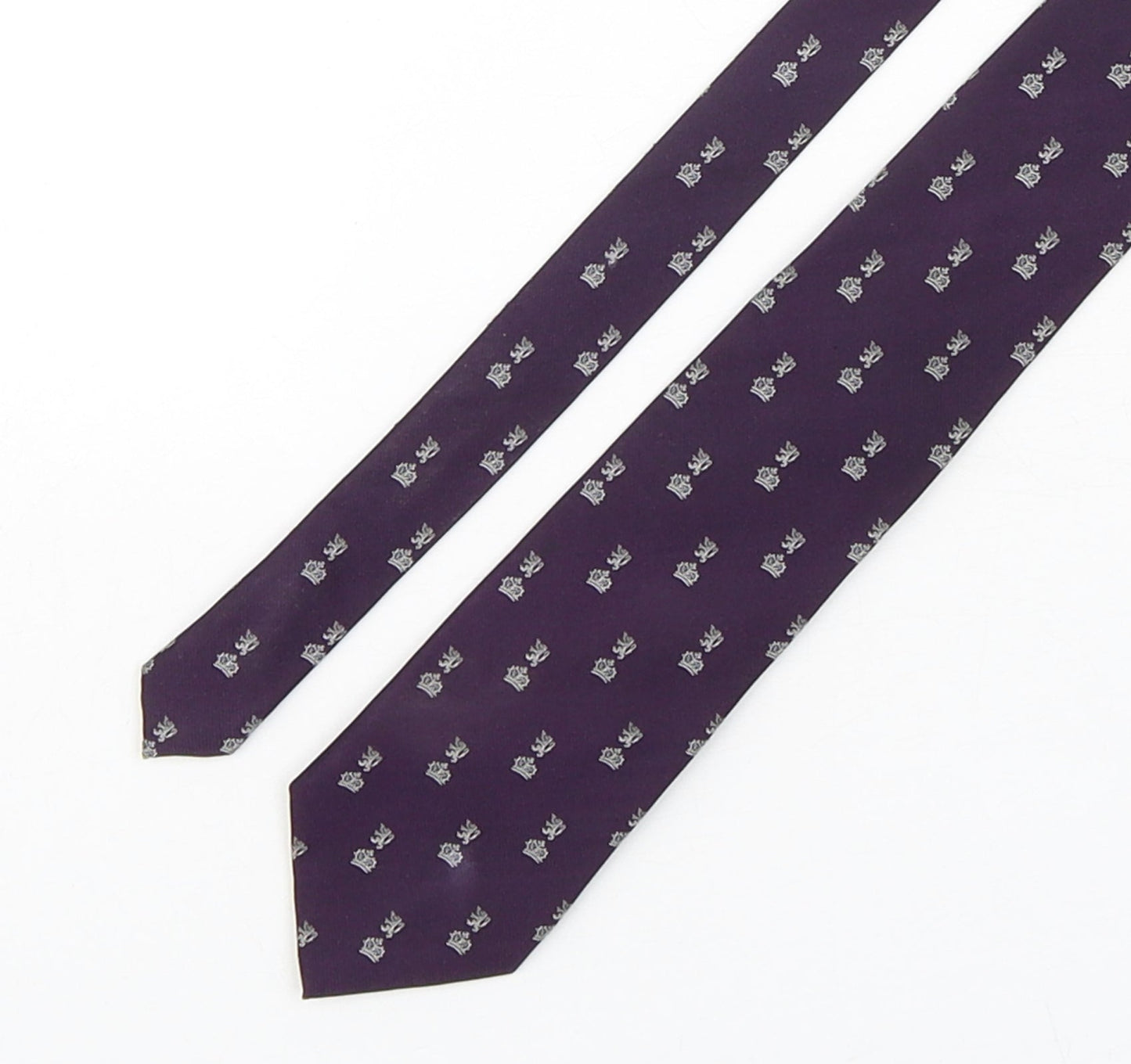 Michael Suu Mens Purple Geometric Silk Pointed Tie One Size
