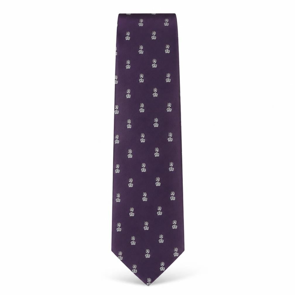 Front view of Michael Suu men’s purple geometric silk pointed tie one size