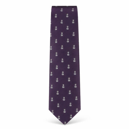 Front view of Michael Suu men’s purple geometric silk pointed tie one size