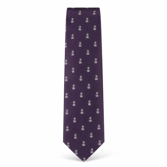 Front view of Michael Suu men’s purple geometric silk pointed tie one size