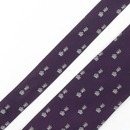 Michael Suu Mens Purple Geometric Silk Pointed Tie One Size