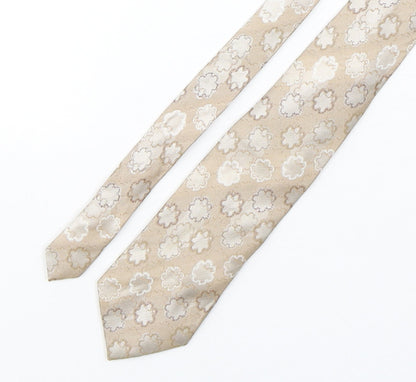 Mens BHS Beige Geometric  Pointed Tie