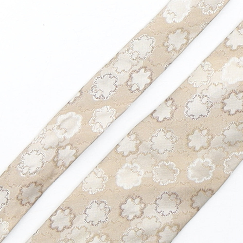 Mens BHS Beige Geometric  Pointed Tie