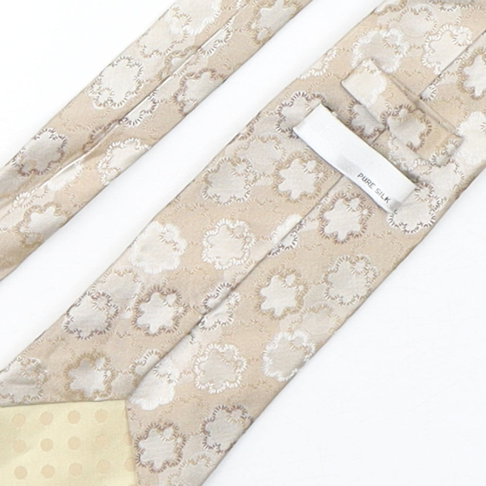 Mens BHS Beige Geometric  Pointed Tie
