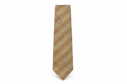 Front view of Kensinton men’s bronze striped silk pointed tie one size