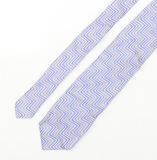 Roderick Charles Mens Multicoloured Geometric Silk Pointed Tie One Size